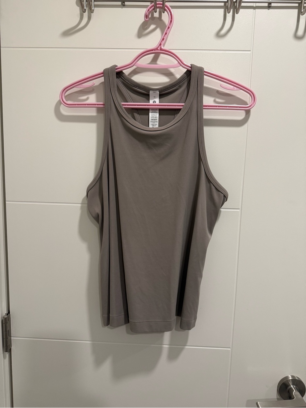 lululemon athletica Women's align waist length racerback Top - warm ash grey